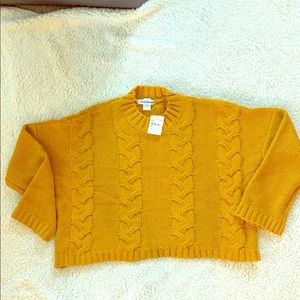Cotton Emporium Yellow Cable Knit Sweater